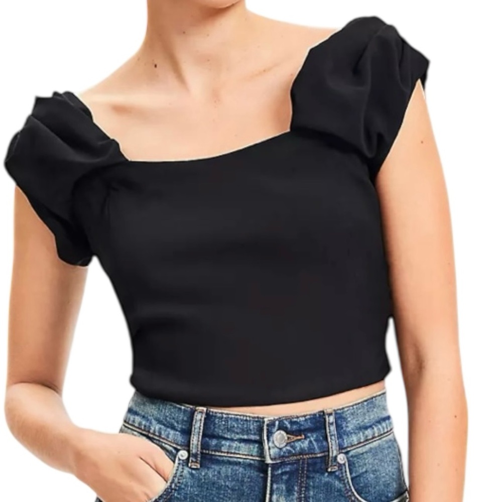 LOFT Stretch Crepe Structured Off The Shoulder Top